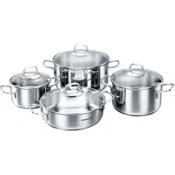 KORKMAZ A1606 | Cookware Set 8 pcs Stainless Steel
