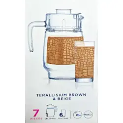 LUMIN X0259 | Drinkware Set 7 Pieces Brow-Beige Glass