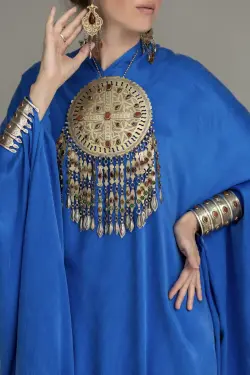 Düz Gülyüpek | Silk Fabric Blue 1.45 m Width