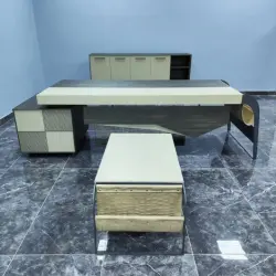 Konfull New Auro | Office Furniture Set Turkey-Made, Desk+Cabinet+Table