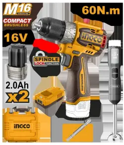 Ingco 2-Piece Cordless Tool Set 16V Combo Screwdriver 60Nm + Blender