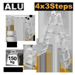 Ingco HLAD04431 Universal Aluminum Ladder 4x3 336cm