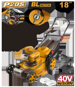 Ingco 20V Cordless Lawn Mower 18'' (Model LMLI20185) – Body Only