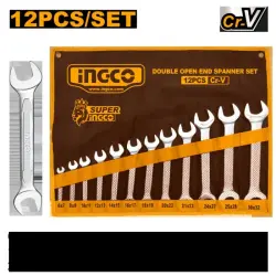 Ingco 12-Piece Double Open-End Wrench Set 6-32mm HKSPA2142