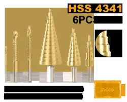 Ingco Step Drill Bit Set, 6 pcs, Model AKSDS2061