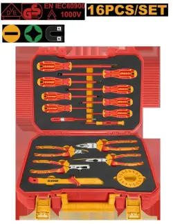 Ingco 16-Piece 1000V Insulated Hand Tool Set HKITH1601