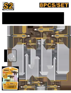 Ingco HHKT80818 Altiburç Açar Toplumy – 8 sany professional gural