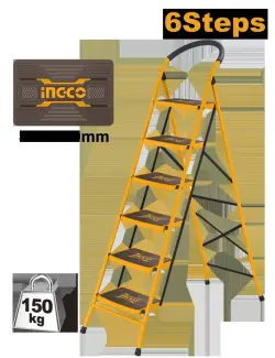 Ingco HLAD09061 6-Step Steel Ladder, 170cm