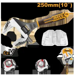 Ingco 2-in-1 Adjustable Wrench 250mm (Model HADWG0810)
