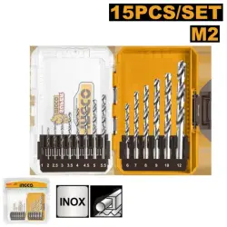 Ingco 15-piece HSS Metal Drill Bit Set (Model AKDL51508)