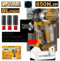 Ingco Boltowyort BL 850 Nm Cordless Impact Wrench 20V, Model CIWLI20851