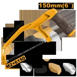 Ingco Mini Metal Hacksaw 150mm MHHF1503 for Precision Metal Cutting