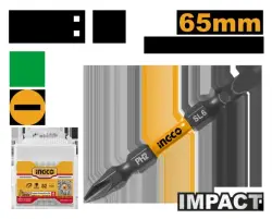 Двусторонние ударные биты Ingco 2+SL6 65мм 10шт SDBIM21HL133