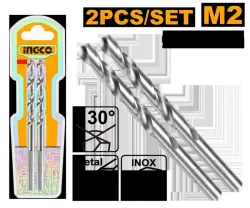 Ingco M2 HSS Drill Bit 2 and 2.5mm for Precision Metal Drilling