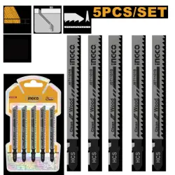 Ingco JBT1101B Jigsaw Blades for Wood 74mm 10TPI Pack of 5