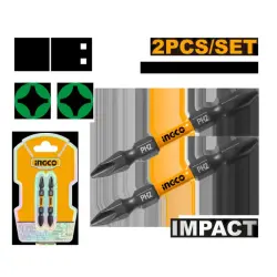 Ingco 2+PH2 Dual-Sided Impact Bits 65mm (2 pcs) SDBIM72PH265
