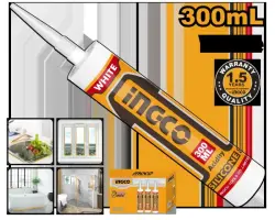 INGCO White Silicone Sealant 300ml HASS01 Professional Grade