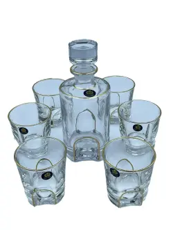 WZ WZ-19 | Whiskey Decanter Set Gold with 6 Glasses