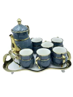 EQ EQ991-&51 | Tea Set with Glass Tray 6 Cups
