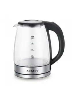 SOKANY SK-09003 | Электрический чайник стекло 1,7 л 2200 Вт