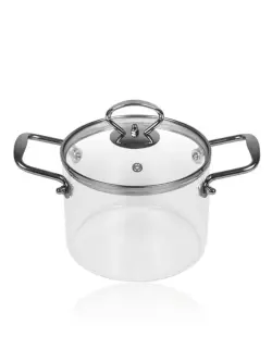 WZ-16-KS-JR55 | Glass Cooking Pot with Iron Handles