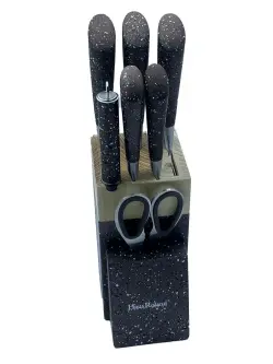 Haus Roland HR626-1 | Knife Set with Wooden Block 6pcs Stainless Steel