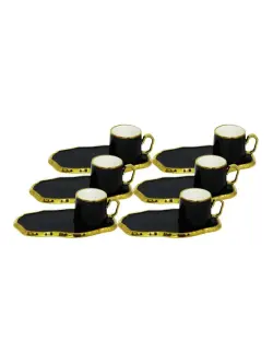 PJ PJ114-L1 | Tea Cup Set Black 12 pcs
