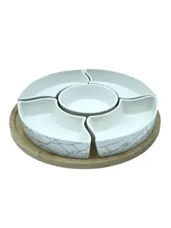 JD JD7868-H28 | Round Serving Tray for Dried Fruits Multi-Compartment