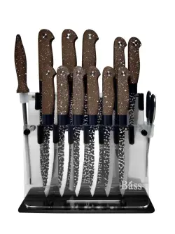Bass B20201-BR | Knife Set 14pcs with Plastic Stand