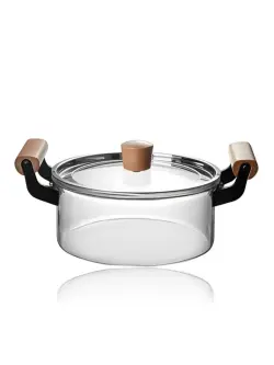 WZ-27-KS-DR25 | Glass Casserole with Wooden Handles Heat-Resistant