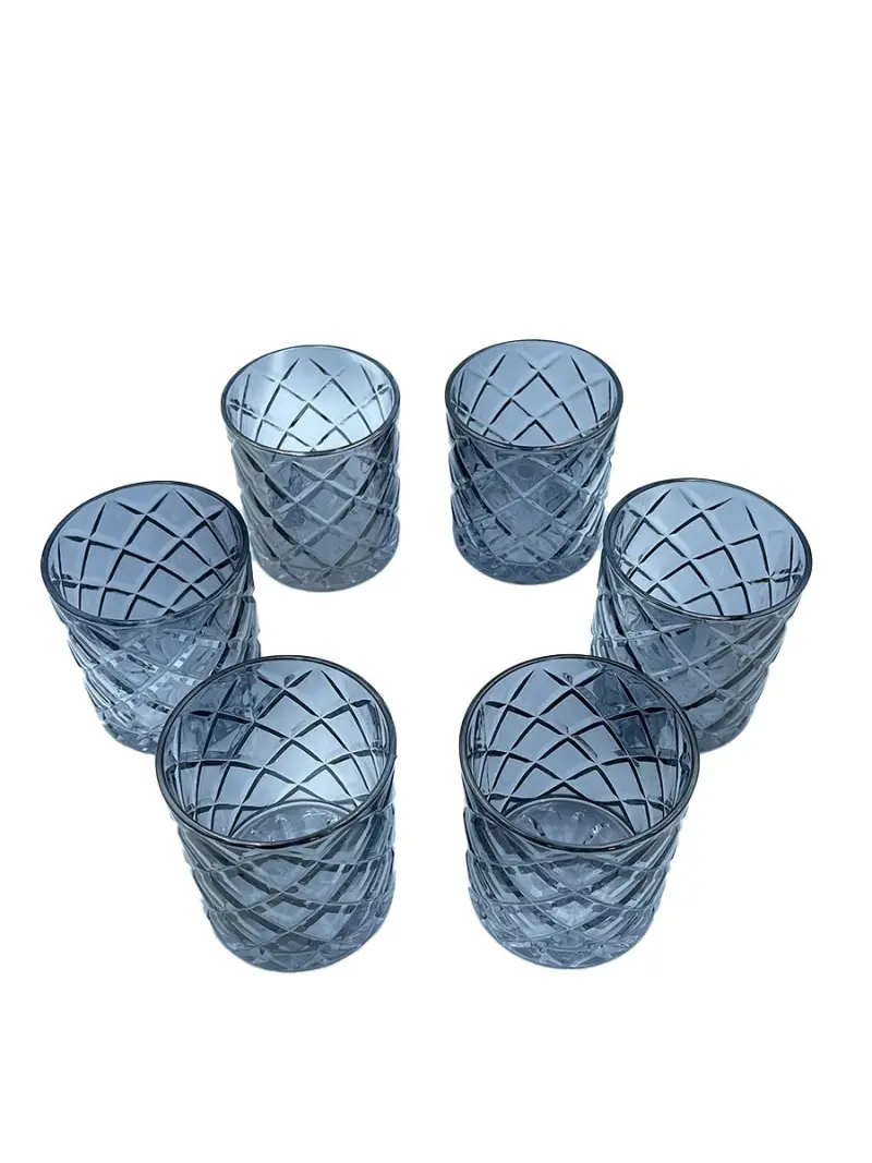 WZ WZ-18 | Low Glass Set Silver-Gray Diamond Pattern 6pcs