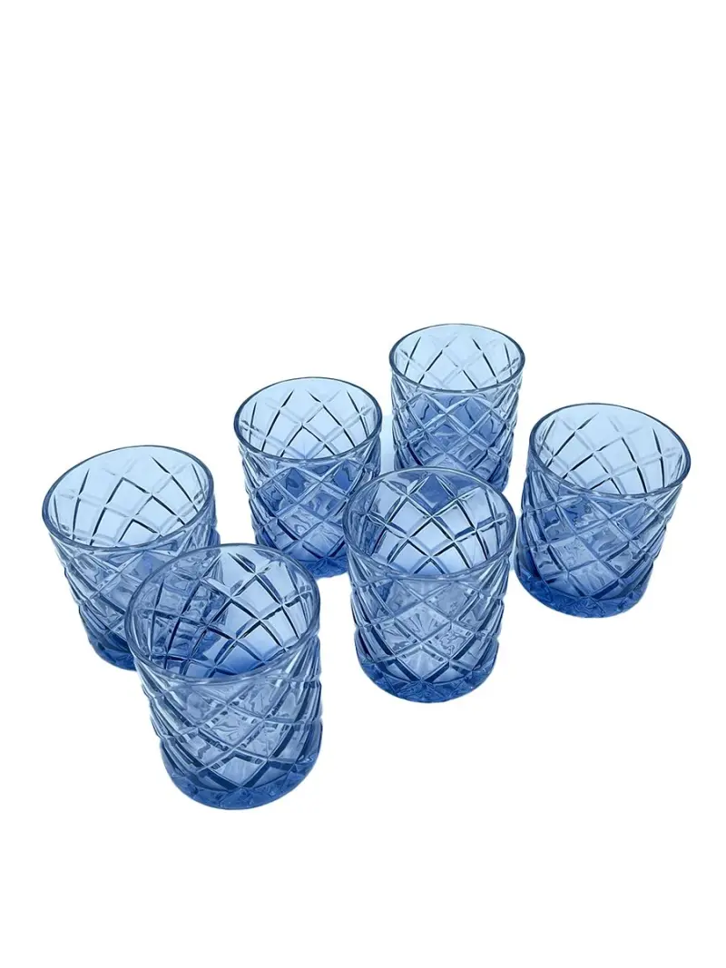 WZ-17 7366DOF-SN | Low Glass Tumbler Set Blue Gradient 6pcs