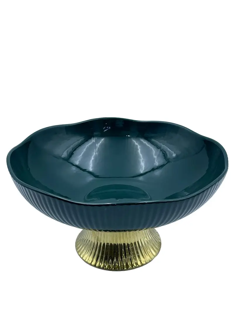 MLD MLD513-18 | Fruit Vase Glass Green 10 Inch