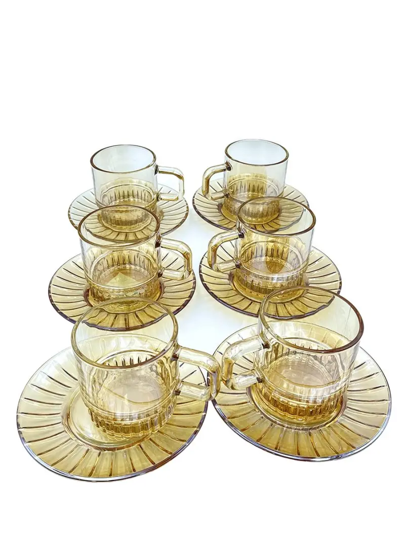 TCF TCF057-L12G | Tea Cup Set 270ML Gold Stripe Porcelain