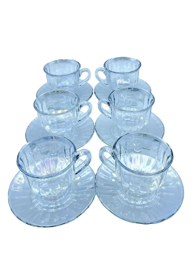 GS GS-83CL | Colored Tea Cup Set Glass Assorted Colors