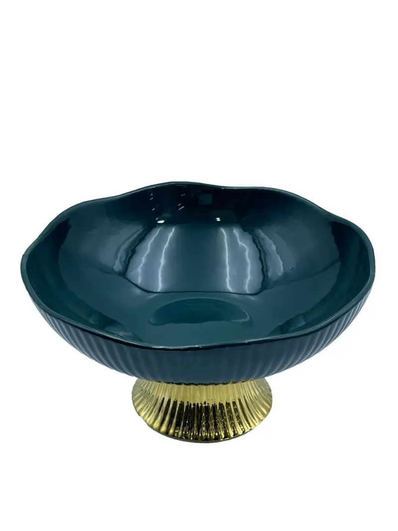 MLD MLD513-17 | Fruit Vase Green Glass 8 Inch