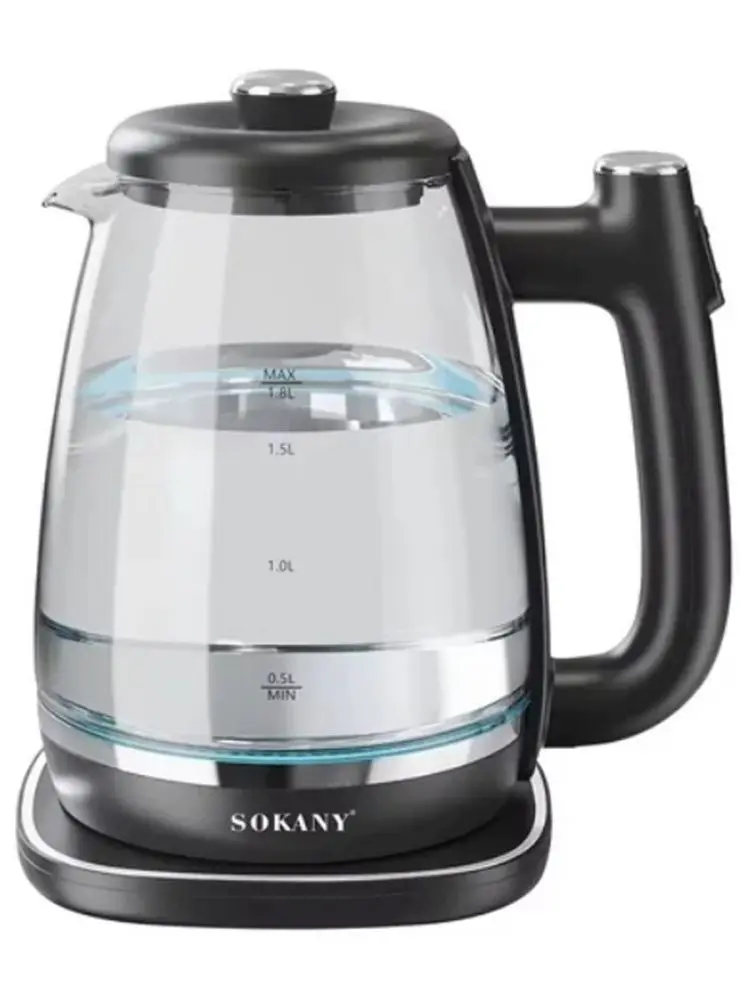 SOKANY SK-09067 | Электрический чайник стекло 1,8 л 1500 Вт