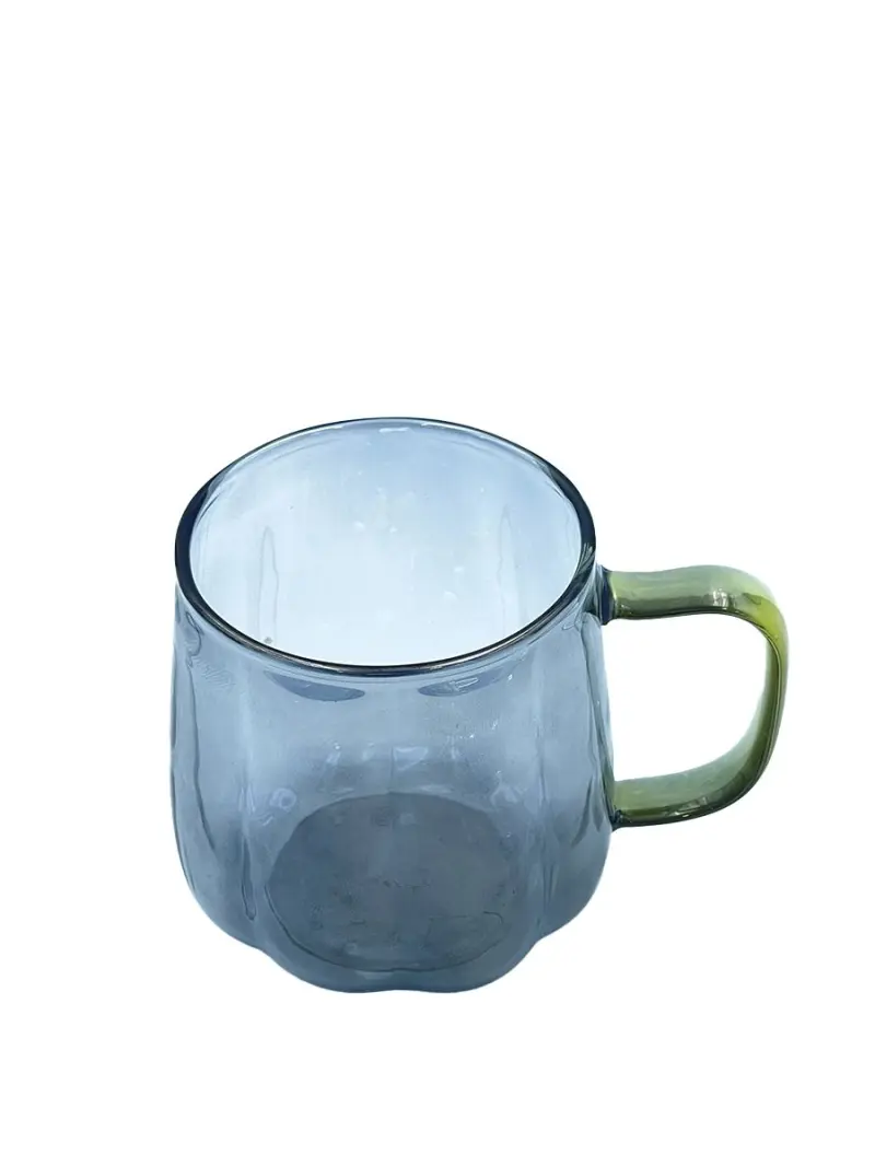 ST ST-318B | Mug Grey Ceramic Gold Handle 380 ml