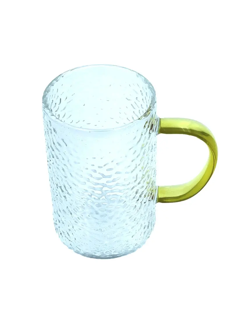 Unbranded L-08 | Transparent Mug 360 ml Gold Handle