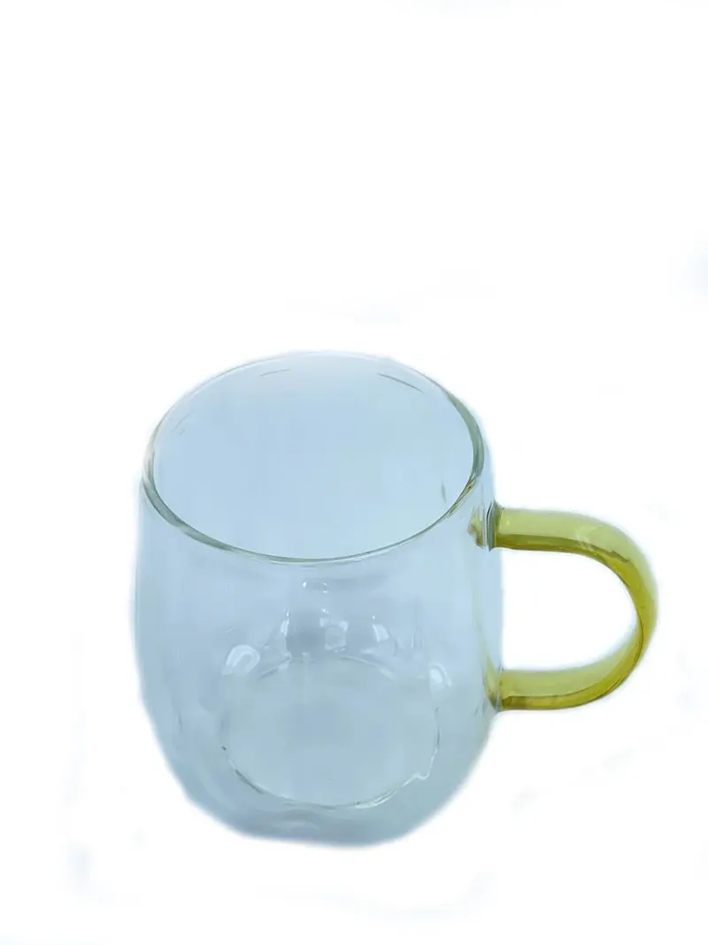 ST ST-318W | Glass Mug 380 ml Gold Handle