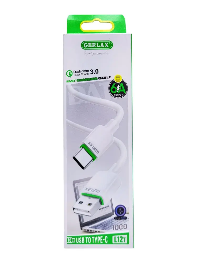 GERLAX L12T | Кабель Type-C Fast Charger 6А USB 3.0