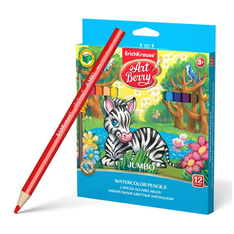 Artberry BK-00081834 | Akwarel Karandaşlary Üçburç Jumbo 12 Reňkli Toplum