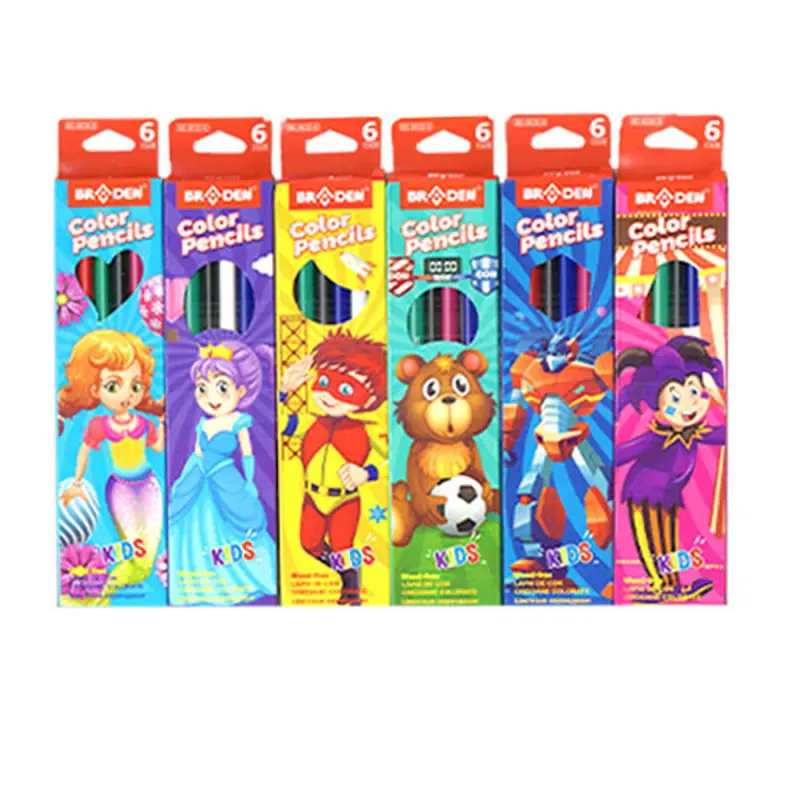 Braden BD-8036-6 | Colored Pencils 6 Colors