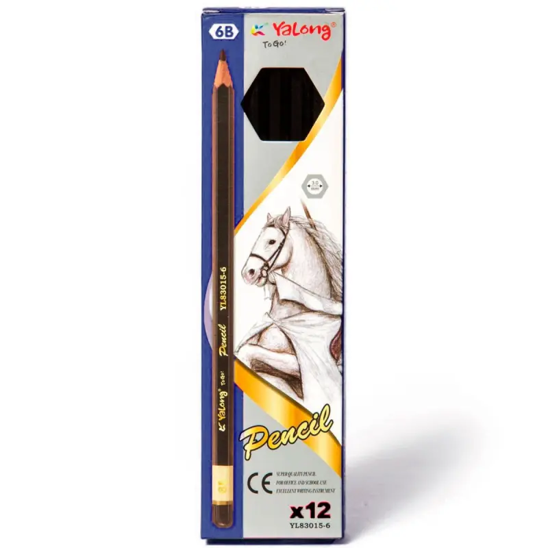 Yalong BK-00094425 | Construction Pencil 6B Deep Black