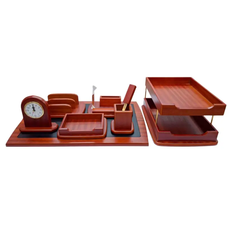 Kingstyle BK-00102090 | Wooden Desk Set Natural Wood Finish