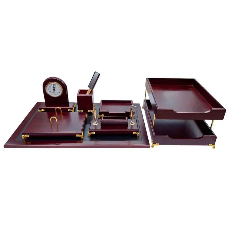 Kingstyle 658 | Desk Set Wooden Executive Organizer