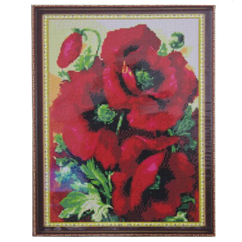Diamond Art BK-00052290 | Diamond Painting Kit 40x50 cm Large Poppies