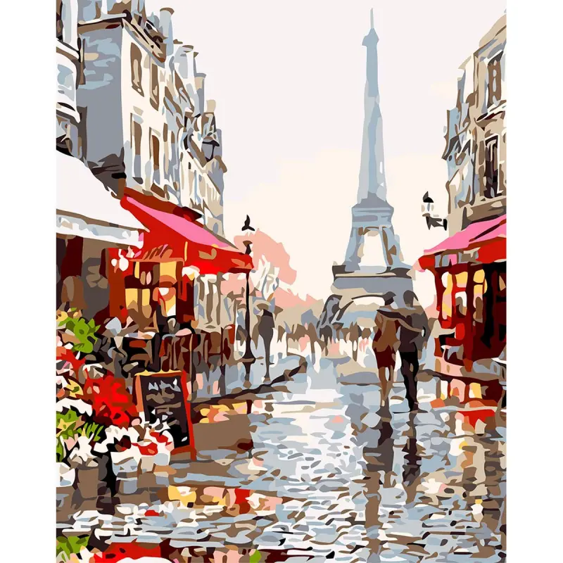 YS45464 BK-00100776 | Paint by Numbers Set 40x50 cm Paris After Rain