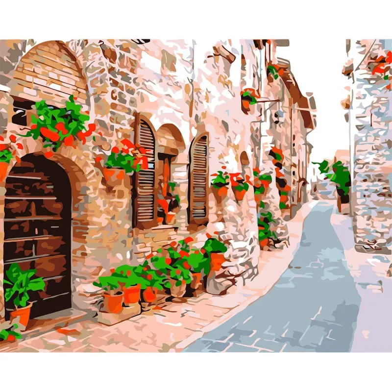 YS BK-00100750 | San belgiler boýunça surat toplumy 40x50 sm Gülli Köçe