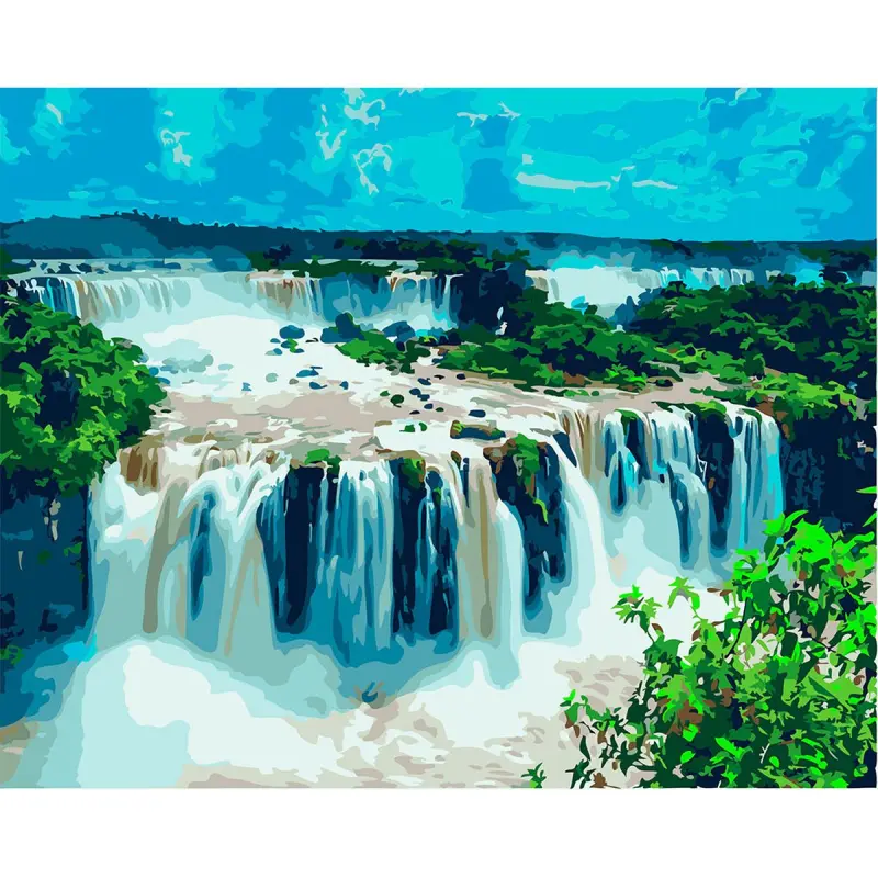 YS BK-00100711 | Paint By Numbers Kit 40x50 cm Iguazu Falls Brazil